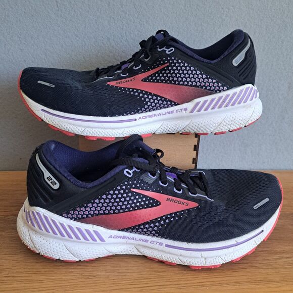 Brooks Adrenaline GTS 22 Womens 8.5 40 Medium Running Shoe Sneaker Black Purple - Picture 3 of 15